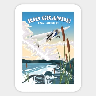 Rio Grande USA Mexico travel poster Sticker